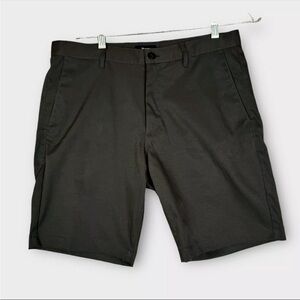 Theory Classic Fit Short In Tech Chino Shorts Mens 32x9” Dark Green Brown EUC